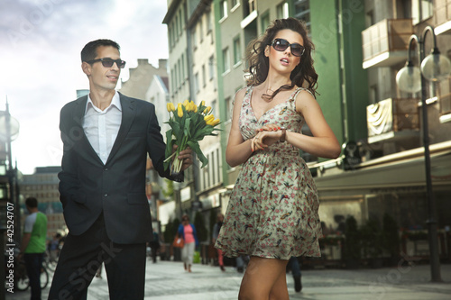 Photo: Young woman waiting for a man Young woman waiting for a man