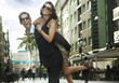 Happy young people wearing sunglasses