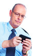 Businessman calling by phone.