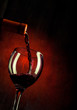 Red wine pouring down