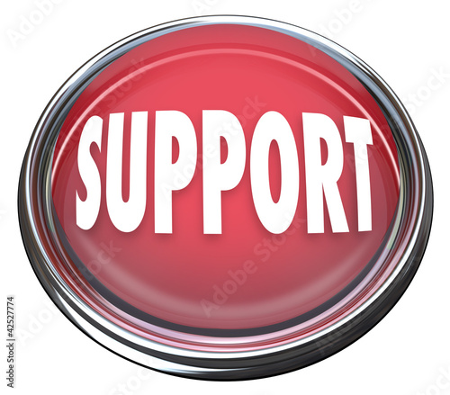 Illustration: Support Red Round Button Get Help Answers to Questions Support Red Round Button Get Help Answers to Questions
