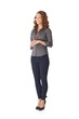 Young casual woman smiling