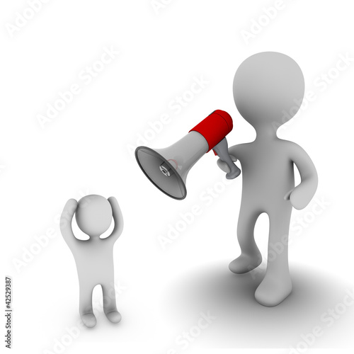 Illustration: orator speaks in megaphone orator speaks in megaphone