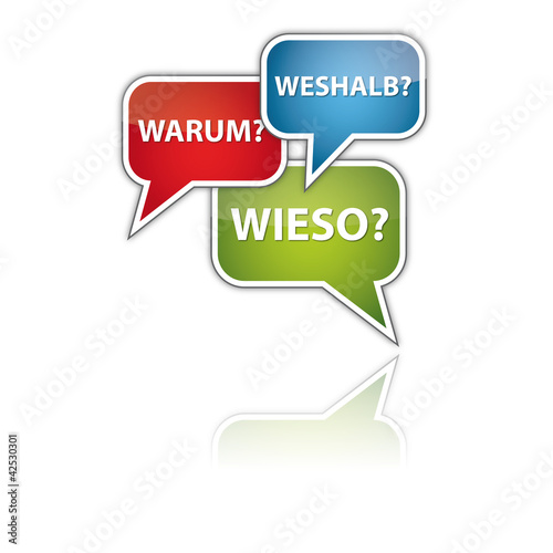 Illustration: Warum? - Weshalb? - Wieso? Warum? - Weshalb? - Wieso?