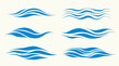 Set vector blue waves