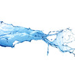 blue water splash isolated on white background