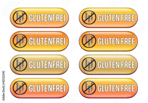 Illustration: Glutenfrei / Gluten Free - Button Set Glutenfrei / Gluten Free - Button Set