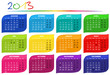 calendrier 2013 arc-en-ciel sur fond blanc