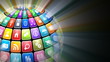 Glowing sphere from color application icons