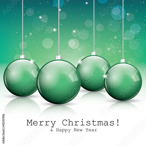 Vektor: Green Christmas card Green Christmas card