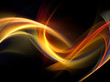 Gold fractal waves on black background