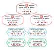 USA - vector passport stamps