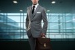 Businessman inside modern building