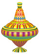 Vector: Vintage colorful spinning top. Abstract art illustration 3D. Vintage colorful spinning top. Abstract art illustration 3D.