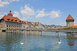 View of town on the river . Lucerne. Switzerland