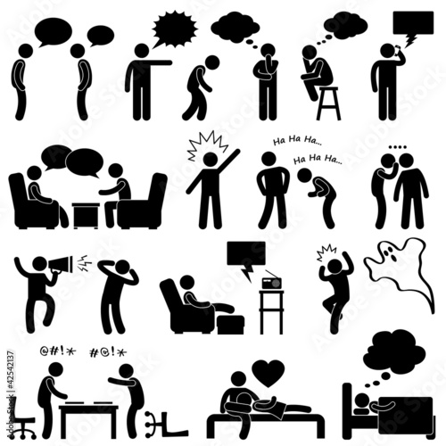 Vector: Man People Talking Thinking Conversation Thought Laughing Joking Man People Talking Thinking Conversation Thought Laughing Joking