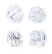 Foto: Set of Office Crumpled Paper Balls / blank and used up / isolat Set of Office Crumpled Paper Balls / blank and used up / isolat