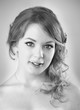 Studio Portrait of Young Teenager Girl /  black and white retro