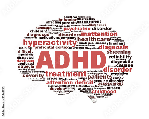 Photo: ADHD symbol design isolated on white background ADHD symbol design isolated on white background
