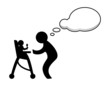 Person plays with a bab