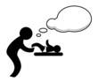 Person change a diaper baby