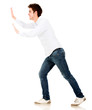 Man pushing something