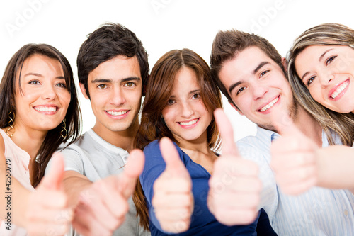 Photo: Young people with thumbs up Young people with thumbs up