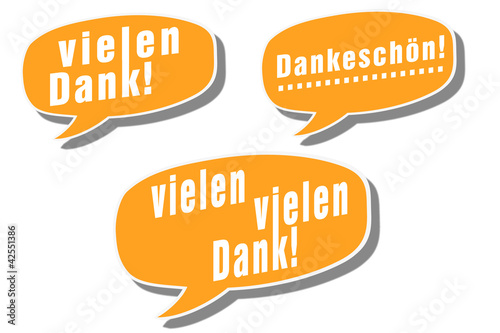Illustration: schöne Danke-Sprechblasen schöne Danke-Sprechblasen