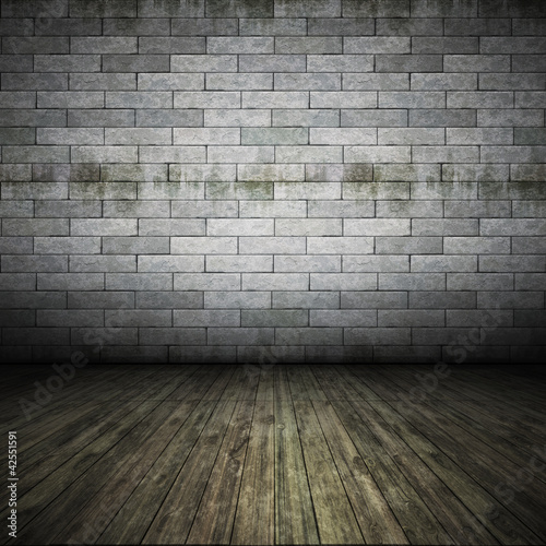 Illustration: brick wall floor brick wall floor