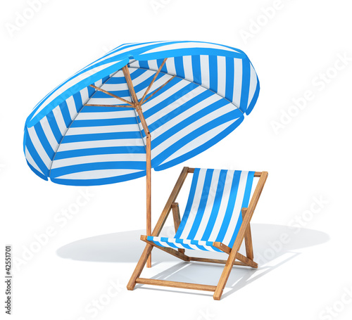 Illustration: Sunbed and sun umbrella Sunbed and sun umbrella