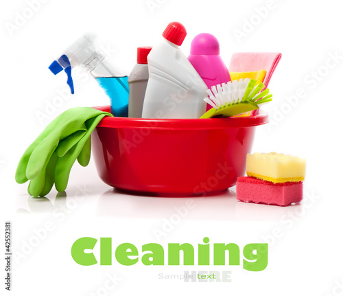 Photo: box of cleaning supplies box of cleaning supplies