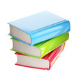 Stack of glossy colorful books