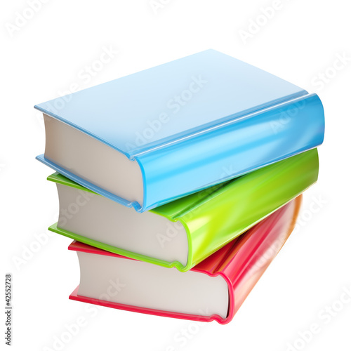 Illustration: Stack of glossy colorful books Stack of glossy colorful books