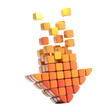 Arrow icon made of cubes isolated