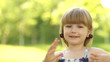 Laughing girl with cherry earrings