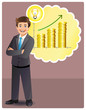 Young businessman has profitable idea