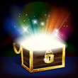 Chest with glowing treasure - vector file