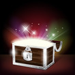 Chest with glowing treasure - vector file