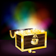Chest full of gold coins - vector file