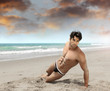 Man on beach sexy