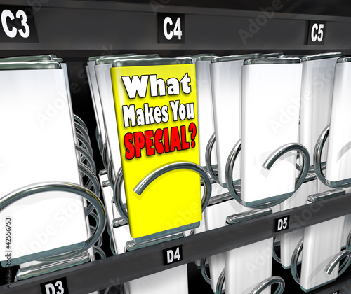 Illustration: What Makes You Special One Unique Choice Vending Machine What Makes You Special One Unique Choice Vending Machine