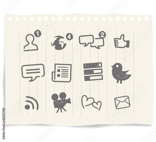 Vector: social network sign and icons on blackboard social network sign and icons on blackboard
