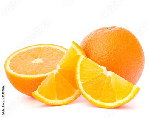 Photo: Whole orange fruit and his segments or cantles Whole orange fruit and his segments or cantles