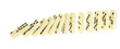 Long train of dominoes falling over