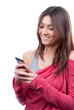 Photo: Woman mobile cell phone mobile texting on touch screen Woman mobile cell phone mobile texting on touch screen