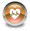 Orange Green Glossy Pictogram "Cardiology"