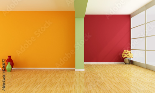 Illustration: empty colorful interior empty colorful interior
