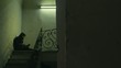Young drug addict shooting up heroin in abandoned house