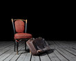 Photo: Red chair and suitcase Red chair and suitcase