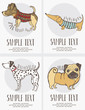 Sketch-style drawing of the dogs cards set